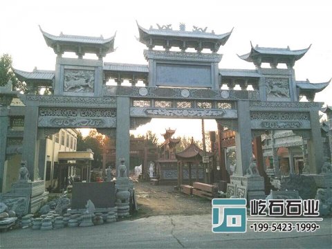 石牌坊雕刻制作—祠堂石牌坊雕刻制作样式