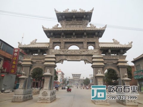 石雕牌楼的安装