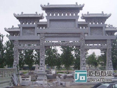 宗祠石牌坊安装